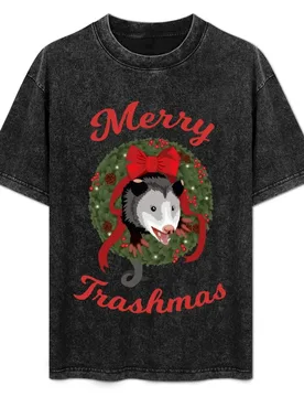 Christmas Possum Wreath Funny Christmas Sweater T-Shirt Art Pattern Printed Casual Top - Aliexpress - FashionsVida