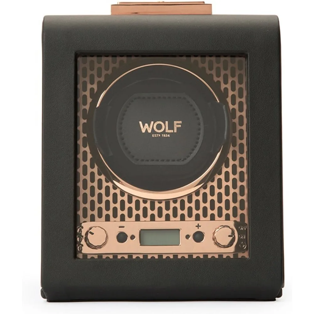 Relojero Axis rotor con joyero de piel en color con programación - Wolf - FashionsVida