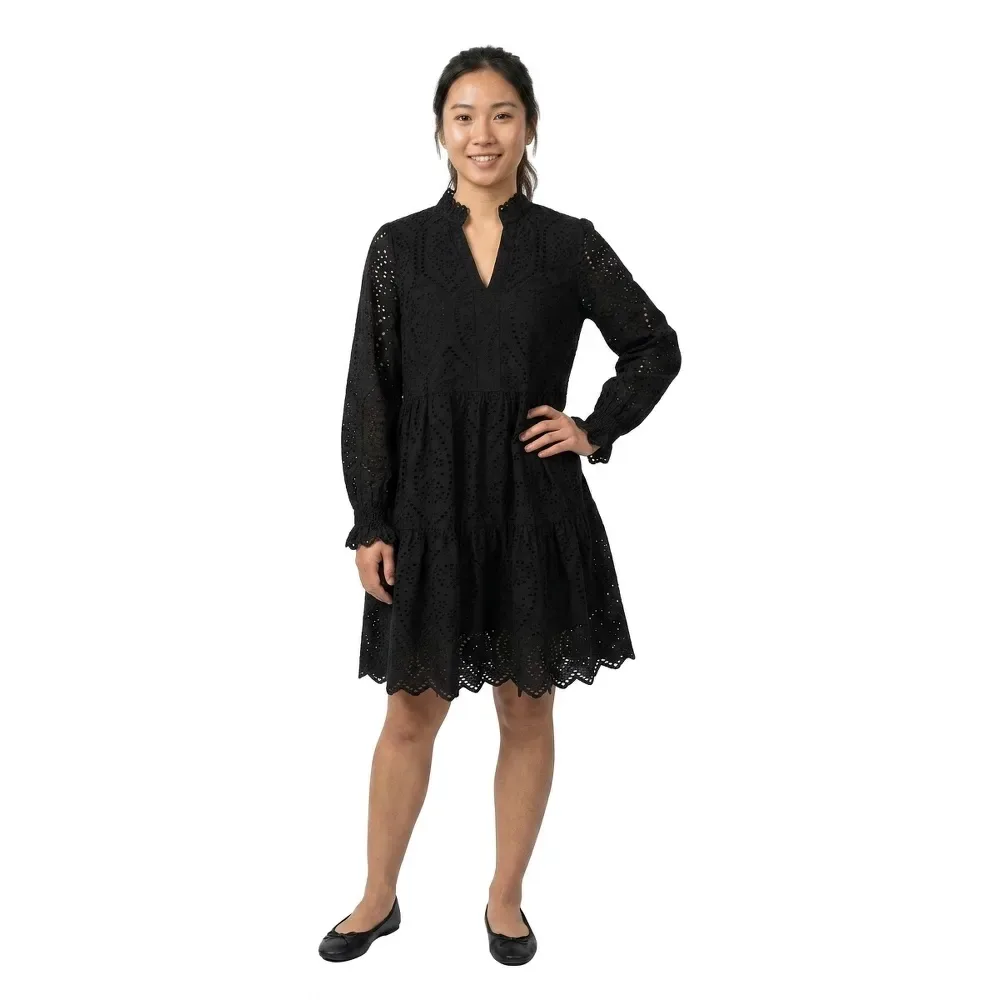 Vestito Corto A Maniche Lunghe Holi S Black S - Yas - FashionsVida