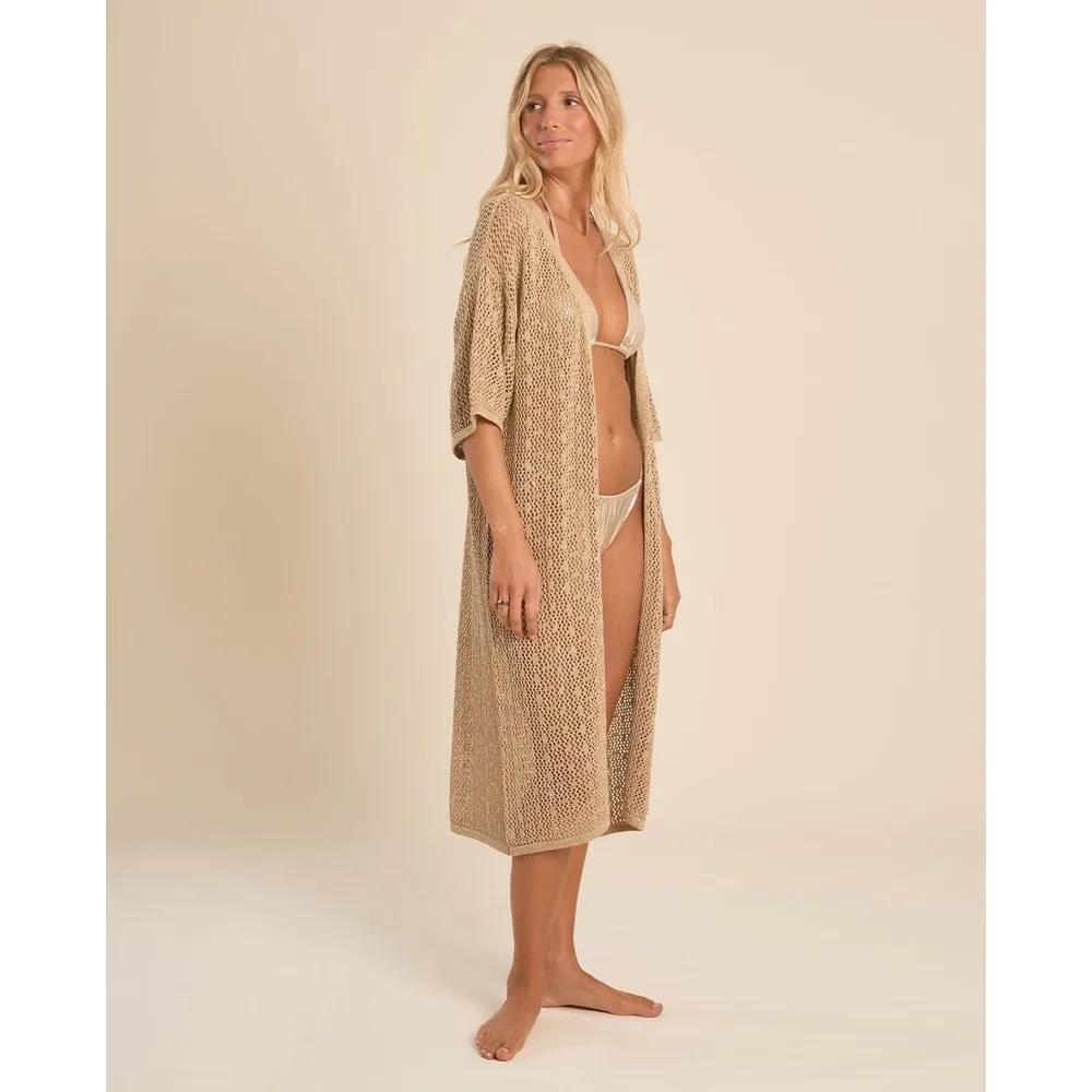 Cárdigan de mujer largo de punto calado - Molly Bracken - FashionsVida