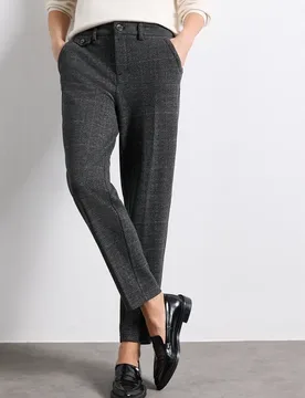 Mid Waist Chino im Casual Fit female Grau - Street One - FashionsVida
