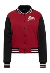 Rockabilly Übergangsjacke - Bakersfield Highschool College Jacket - XS bis XL - für Damen - Größe M - schwarz/rot - Frauen - female