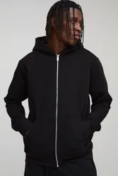 Herren Tall Basic Regular Zip-Hoodie Sweatshirt Black Größe Medium