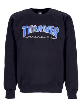 Felpa Girocollo Uomo Outlined Crewneck Black/blue