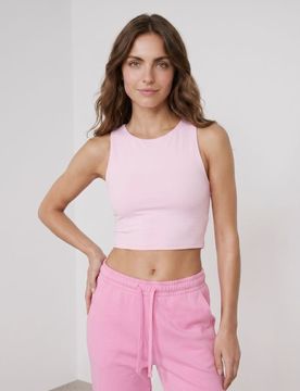 Top senza maniche con scollo rotondo - rosa pastello