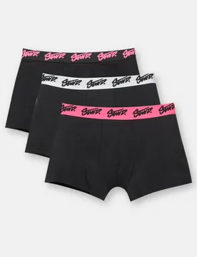 Pack Of 3 Black Boxers With Pink Stwd Logo (Size: ) - Pull&bear - FashionsVida