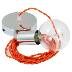 Cables Suspension Luminaire Tm15 2 M Diy Orange / Chrome Plated One Size
