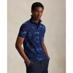 Polo de hombre de piqué con Polo Bear Custom Slim