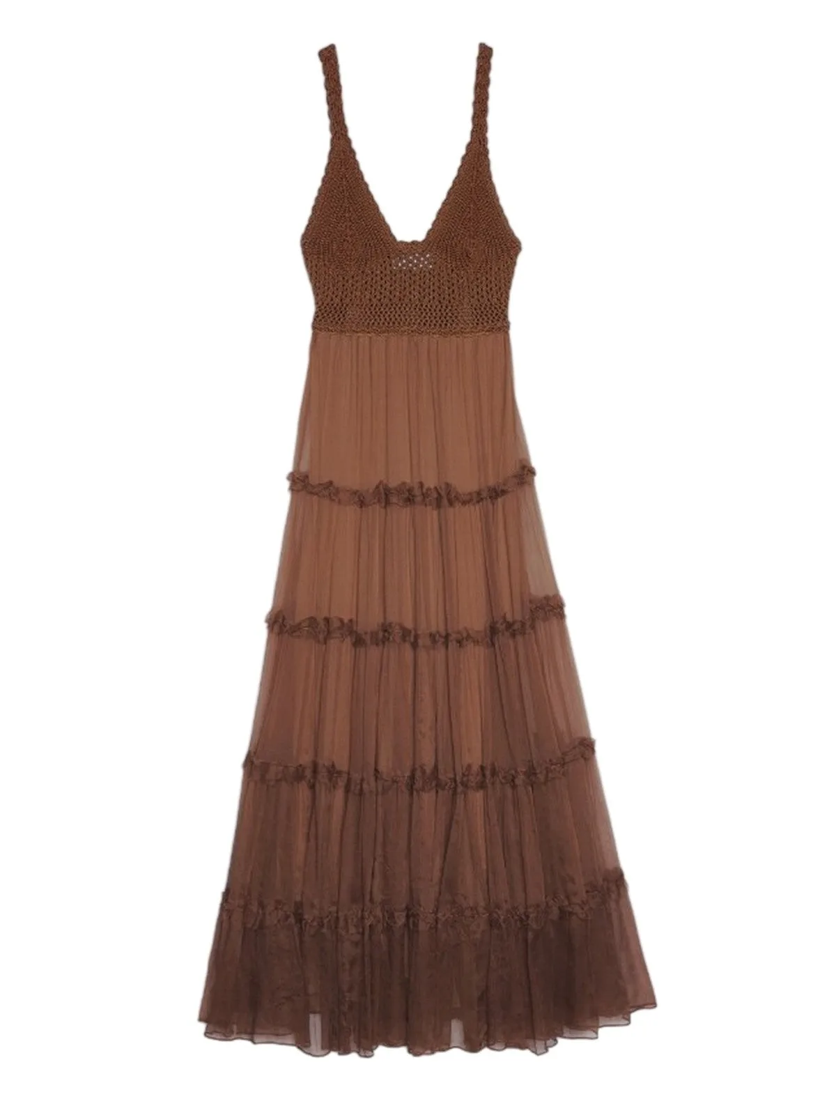 Vestiti casual donna - abito lungo - marrone - Ermanno Scervino - FashionsVida