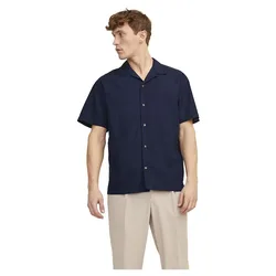 Camicia A Maniche Corte Summer Resort Linen Navy Blazer XS