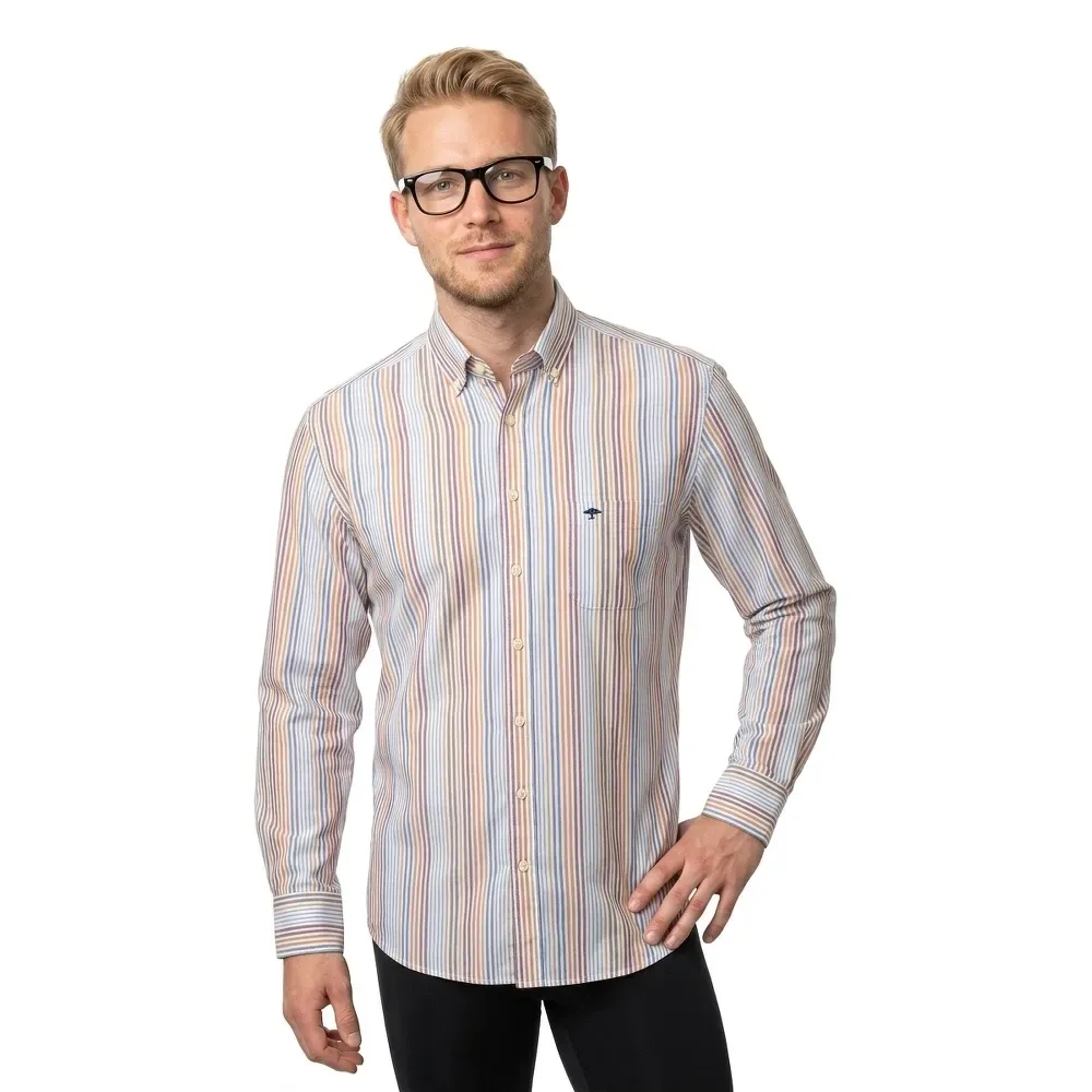 Camicia A Maniche Lunghe 13128030 Orient Red XL - Fynch Hatton - FashionsVida