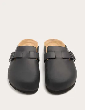 Nubuck Corkbed Mule Sandals Black male - M&S - FashionsVida