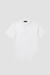 Polo con ricamo centrale uomo bianco