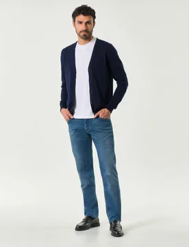 Cardigan blu Pellizzari in puro cotone made in Italy - Rodolfo Pellizzari - FashionsVida