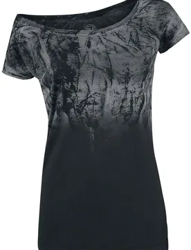 T-Shirt - Marylin Spatolato - L bis XXL - für Damen - Größe L - schwarz/grau - Frauen - female - Outer Vision - FashionsVida