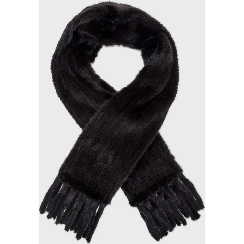 Estola larga de pelo de visón en color negro - De la Roca - FashionsVida
