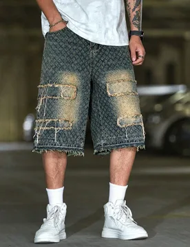 Pantalones cortos vaqueros casuales y sueltos para hombre - Shein - FashionsVida