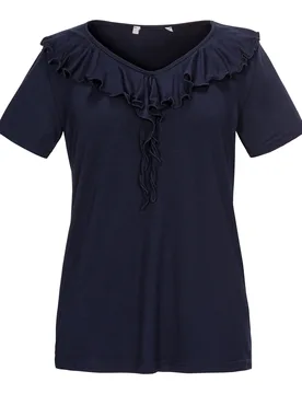Damen Bluse "Milano“ 2XL blau - MODERNE HAUSFRAU - FashionsVida