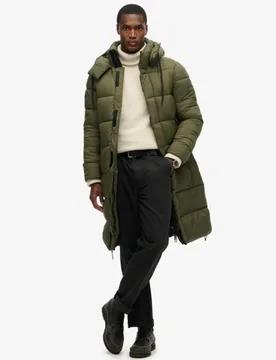 Superdry Herren Langer Ripstop Steppmantel Grün - Größe: M - 189.99 - FashionsVida