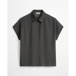 Blusa de jersey ancha fabricado con una mezcla de materiales