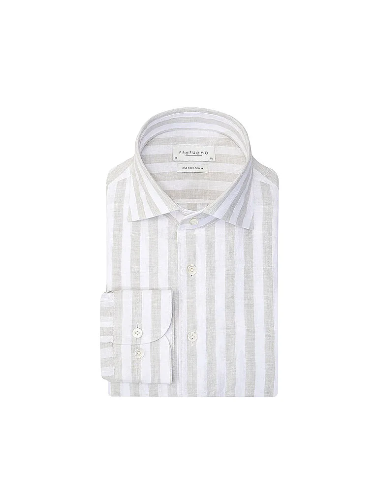 Profuomo Camisa de lino verde 41 - Profuomo - FashionsVida