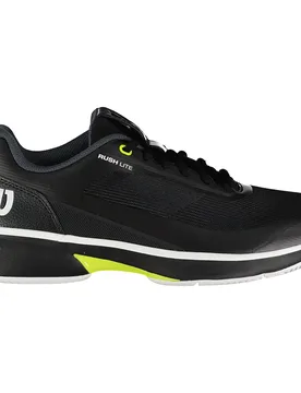 Rush Lite 5 All Court Shoes Black / White / Safety Yellow UK 8.5 - Wilson - FashionsVida