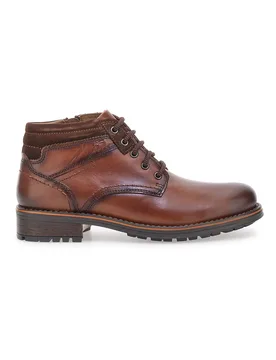 Scarpa Stringata Alta In Vera Pelle Marrone 2412 45 - ALTEMBERG - FashionsVida