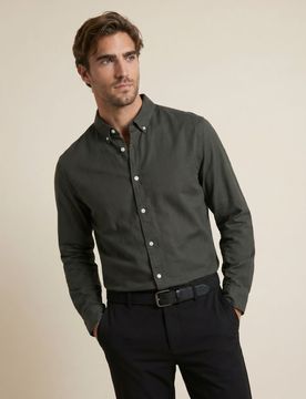 Camicia in cotone - verde scuro