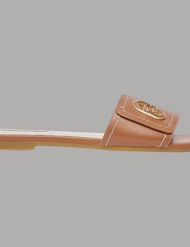 Ciabatte Flat Pelle con Logo Monogram SANDY 03