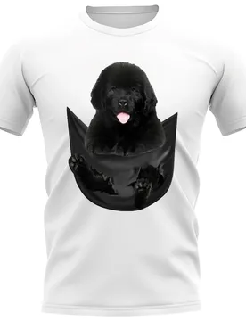 HX Fashion T-Shirts 3D Graphic Animals Dog Newfoundland In Pocket Printed Tops Polyester Casual Pullovers Tees Dropshipping - Aliexpress - FashionsVida