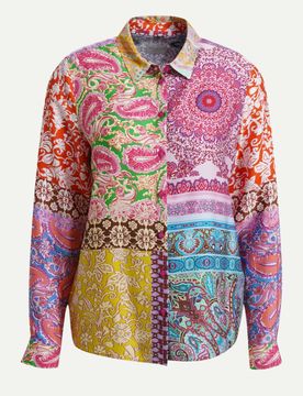Hemdbluse mit Allover-Print Mehrfarbig 40