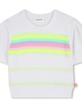 Pull à Manches Courtes U21969 White 4 Années Fille