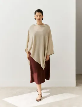 Poncho tricot lurex de mujer - Couchel - FashionsVida