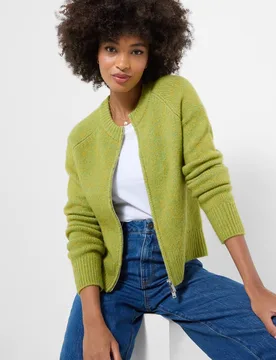 Women's Florence Zip Through Cardigan Sweater in Green Size: 10 - Green - Size: 10 - Joe browns - FashionsVida