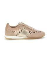 Scarpe stringate beige traforate con inserti laminati TW26S5813803 38
