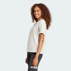 Essentials Maglietta in cotone a 3 strisce L Beige / White