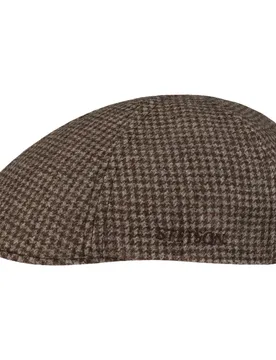 Texas Spilsby Sustainable Flat Cap by - brown-grey - Size: XXL (62-63 cm) - Stetson - FashionsVida