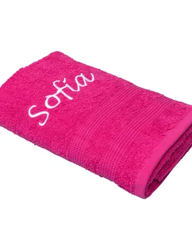 Handtuch personalisiert mit Namen, 50x100 cm, 100% Baumwolle rosa - Optisplash - FashionsVida