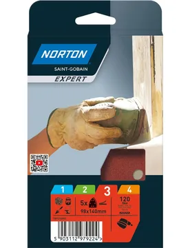 Hojas de Lija Delta de Papel para acabado 95 x 95 mm - NORTON EXPERT - FashionsVida