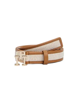 Ceinture en cuir TH LOGO crème 90 - Tommy hilfiger - FashionsVida