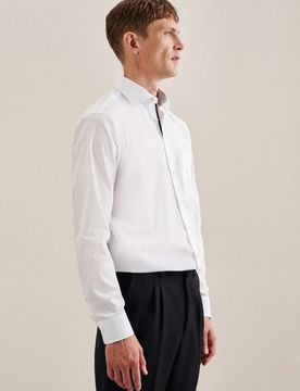 Regular Business Hemd Uni Weiß 40