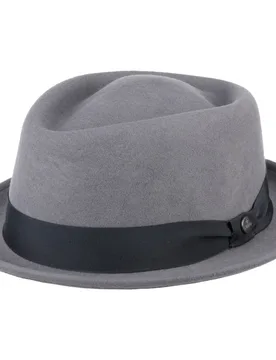 Classic Pork Pie Wool Felt Hat by - grey - Female - Size: L (58-59 cm) - Lierys - FashionsVida