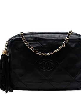 CC Quilted Lambskin Tassel Camera Bag - Chanel - FashionsVida