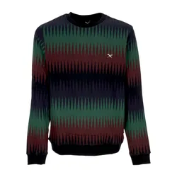 Felpa Girocollo Uomo Vintachi Crew Black/red