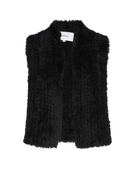Chaleco con aspecto de piel negro M
