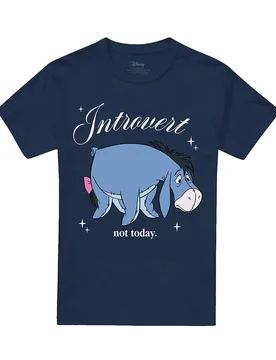 Winnie The Pooh Eeyore Introvert T-Shirt, Deep Navy - Navy - Size: 3XL - Disney - FashionsVida