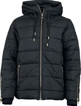 Winterjacke - PADDED JACKET WITH GOLDEN ZIPPER - M bis L - für Damen - Größe M - schwarz - Frauen - female - Sublevel - FashionsVida
