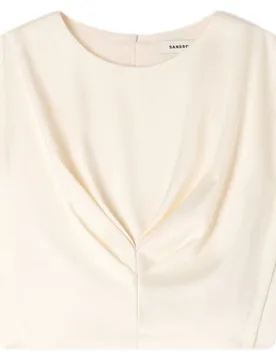 Top de mujer corto satinado plisado - sandro - FashionsVida