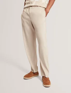 Relaxed Fit Linen Rich Elasticated Trousers Stone male - Ted baker - FashionsVida