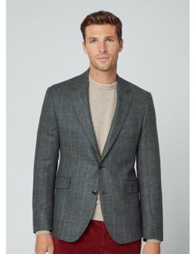 Para hombre. HM443289 Americana Cash Tattersal (40/34), Casual, Fiesta, Lana, Clásico, Manga larga